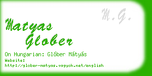 matyas glober business card
